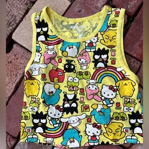 Sanrio Hello Kitty Yellow and Blue Tank Top